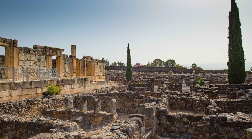 The ruins  in the small town Capernaum